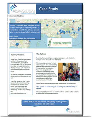 Tops Day Nurseries case study cover page